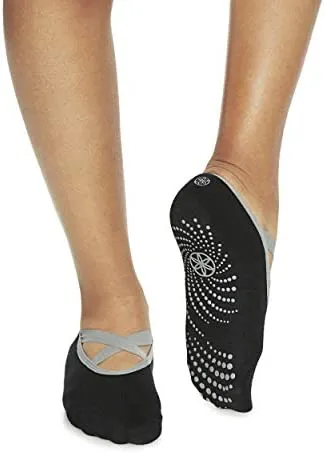 Gaiam Yoga Barre Socks - Non Slip Sticky Toe Grip Accessories for Women & Men