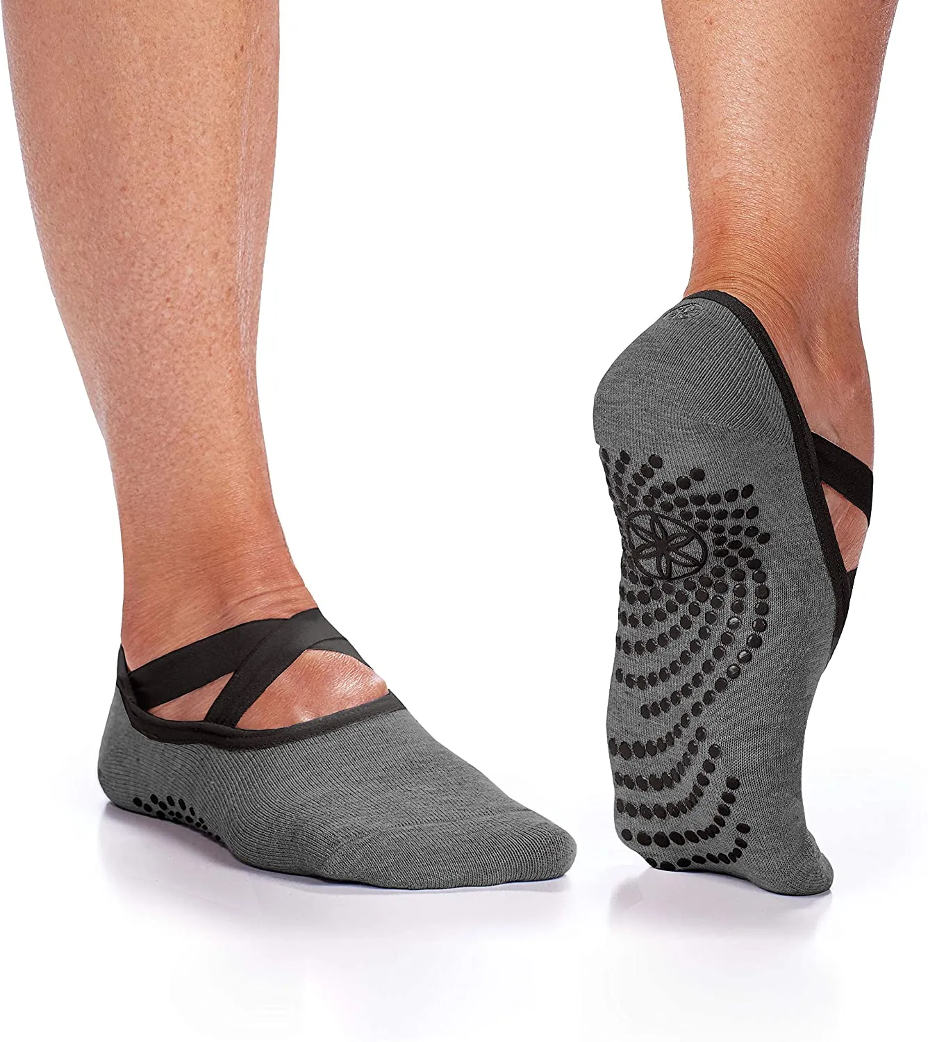 Gaiam Yoga Barre Socks - Non Slip Sticky Toe Grip Accessories for Women & Men