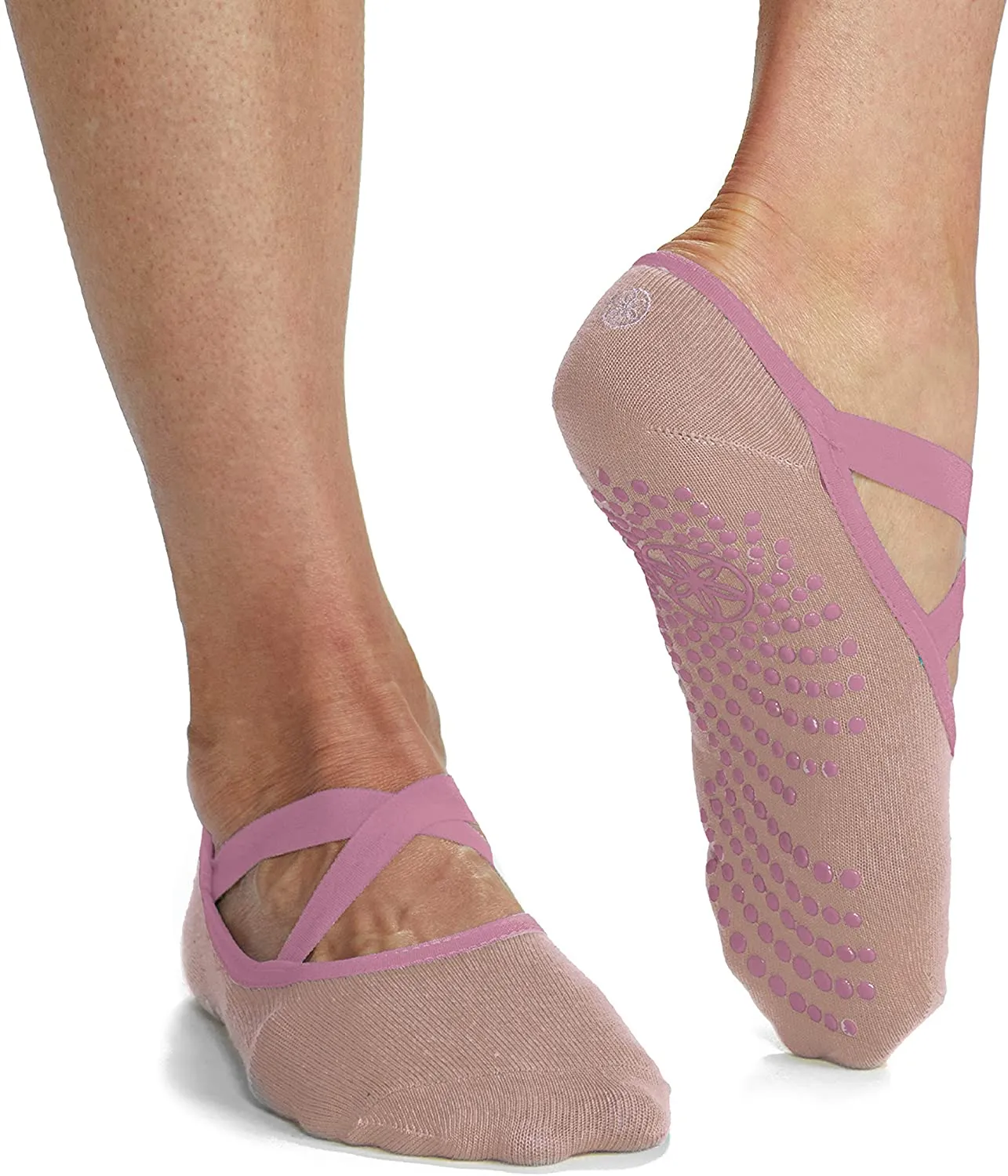 Gaiam Yoga Barre Socks - Non Slip Sticky Toe Grip Accessories for Women & Men