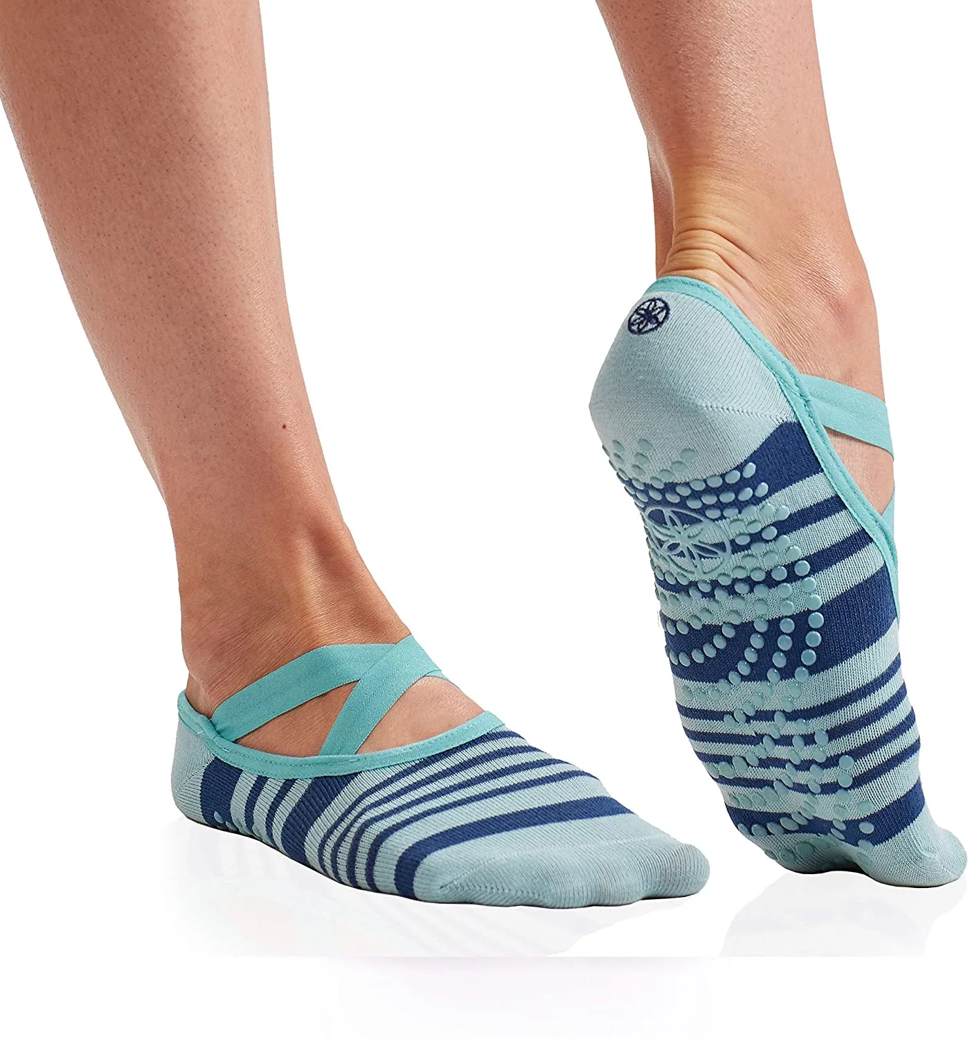 Gaiam Yoga Barre Socks - Non Slip Sticky Toe Grip Accessories for Women & Men