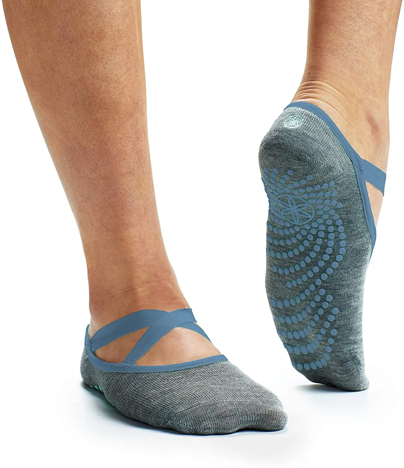 Gaiam Yoga Barre Socks - Non Slip Sticky Toe Grip Accessories for Women & Men