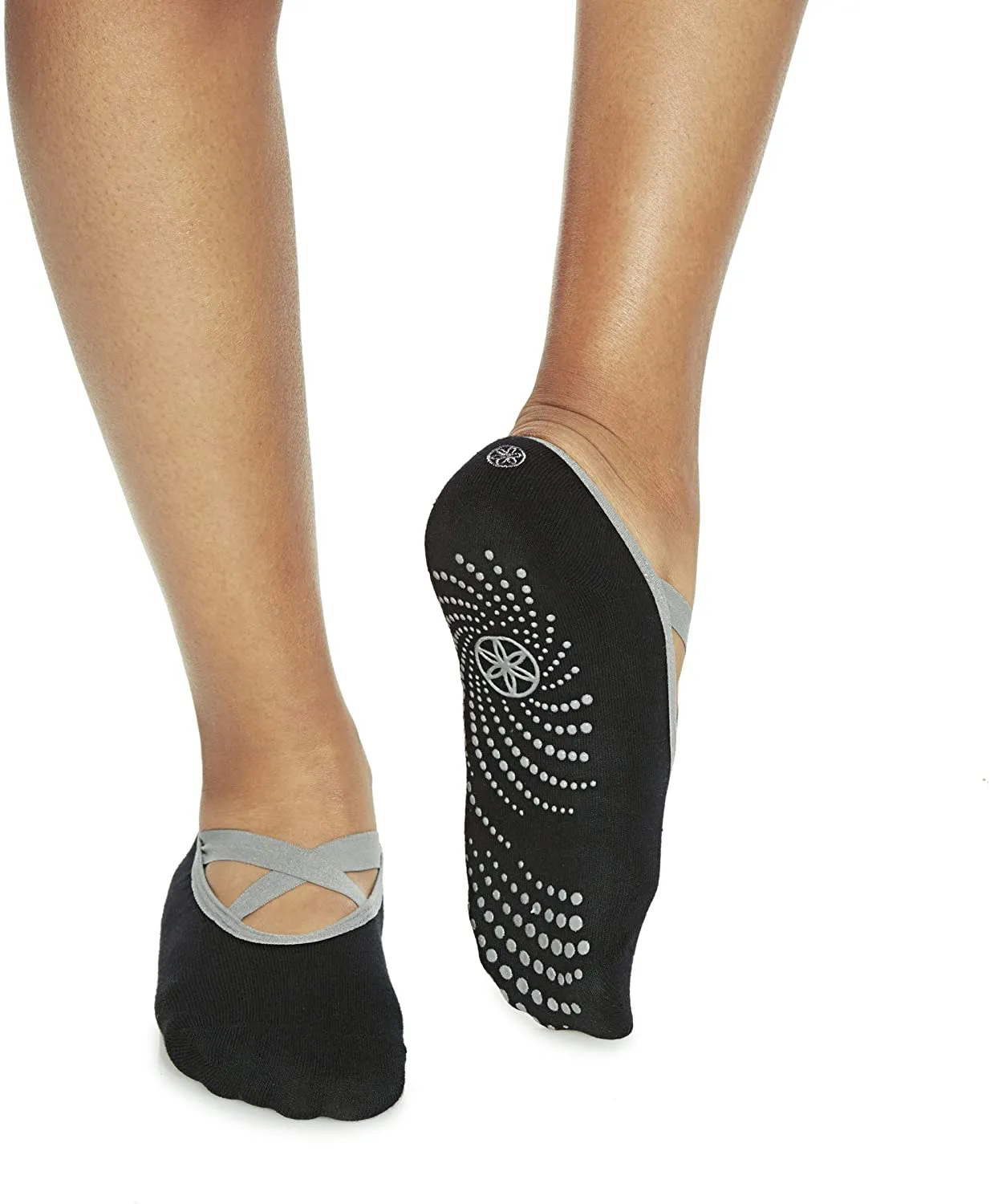 Gaiam Yoga Barre Socks - Non Slip Sticky Toe Grip Accessories for Women & Men