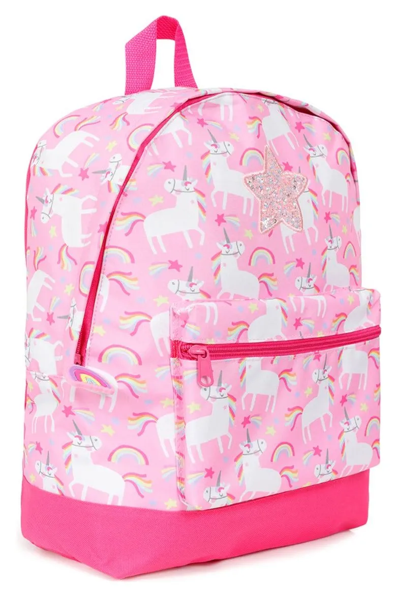 Girls Unicorn Star Pink 2 Piece Set Backpack & Lunch Bag