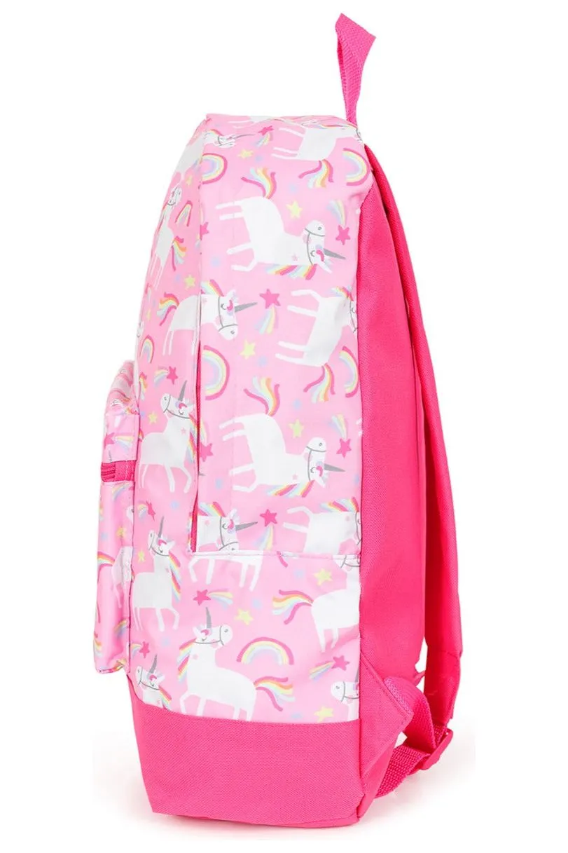 Girls Unicorn Star Pink 2 Piece Set Backpack & Lunch Bag