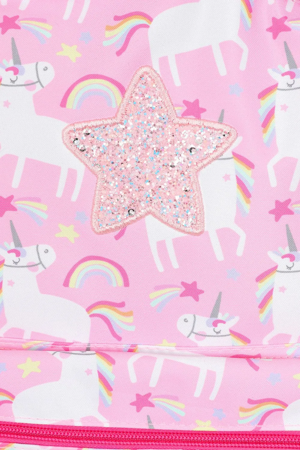 Girls Unicorn Star Pink 2 Piece Set Backpack & Lunch Bag