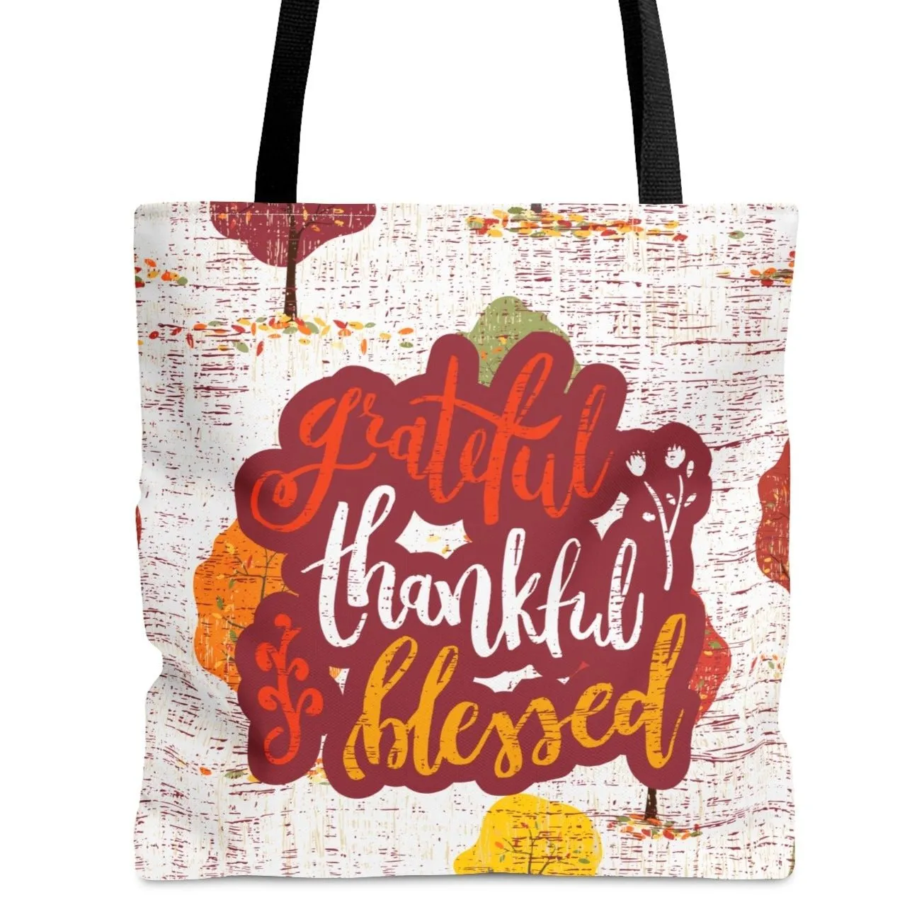 Grateful, Thankful, Blessed Large Tote Bag - Inspirational Chic Accessory