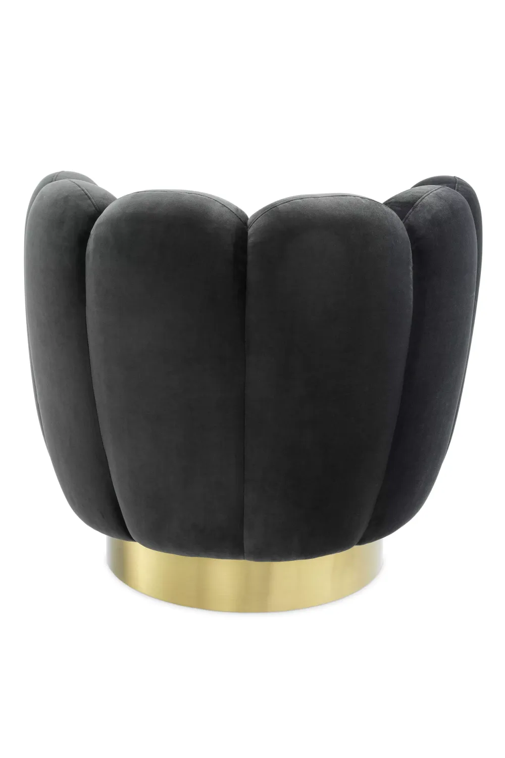 Gray Velvet Scalloped Swivel Chair | Eichholtz Mirage