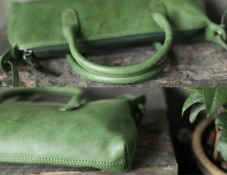 Green Leather Womens Small Handbags Crossbody Bags Purse for Women