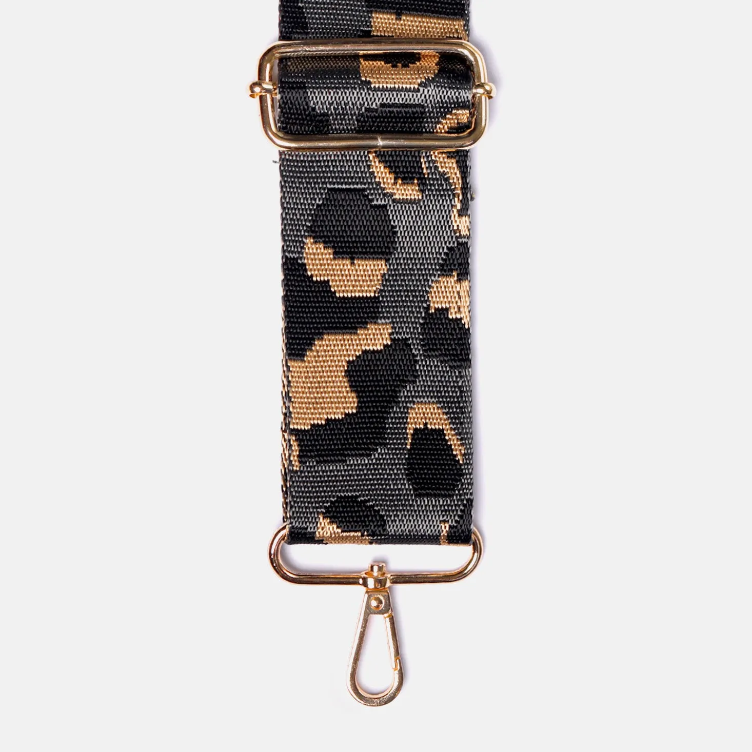 Grey Leopard Webbing Handbag Strap