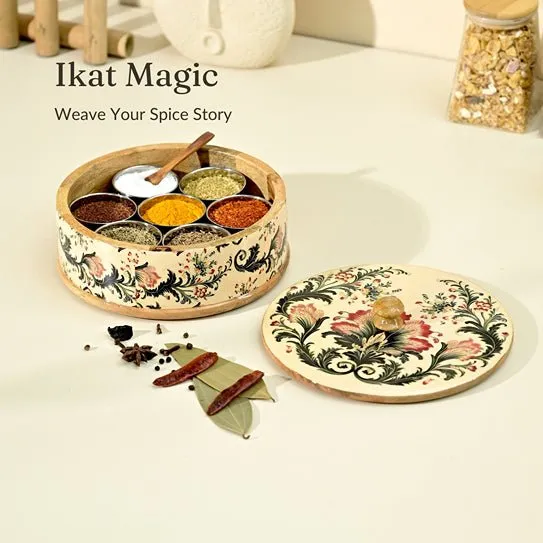 Handcrafted Ikat Bloom Masala Box