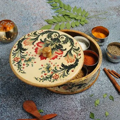 Handcrafted Ikat Bloom Masala Box