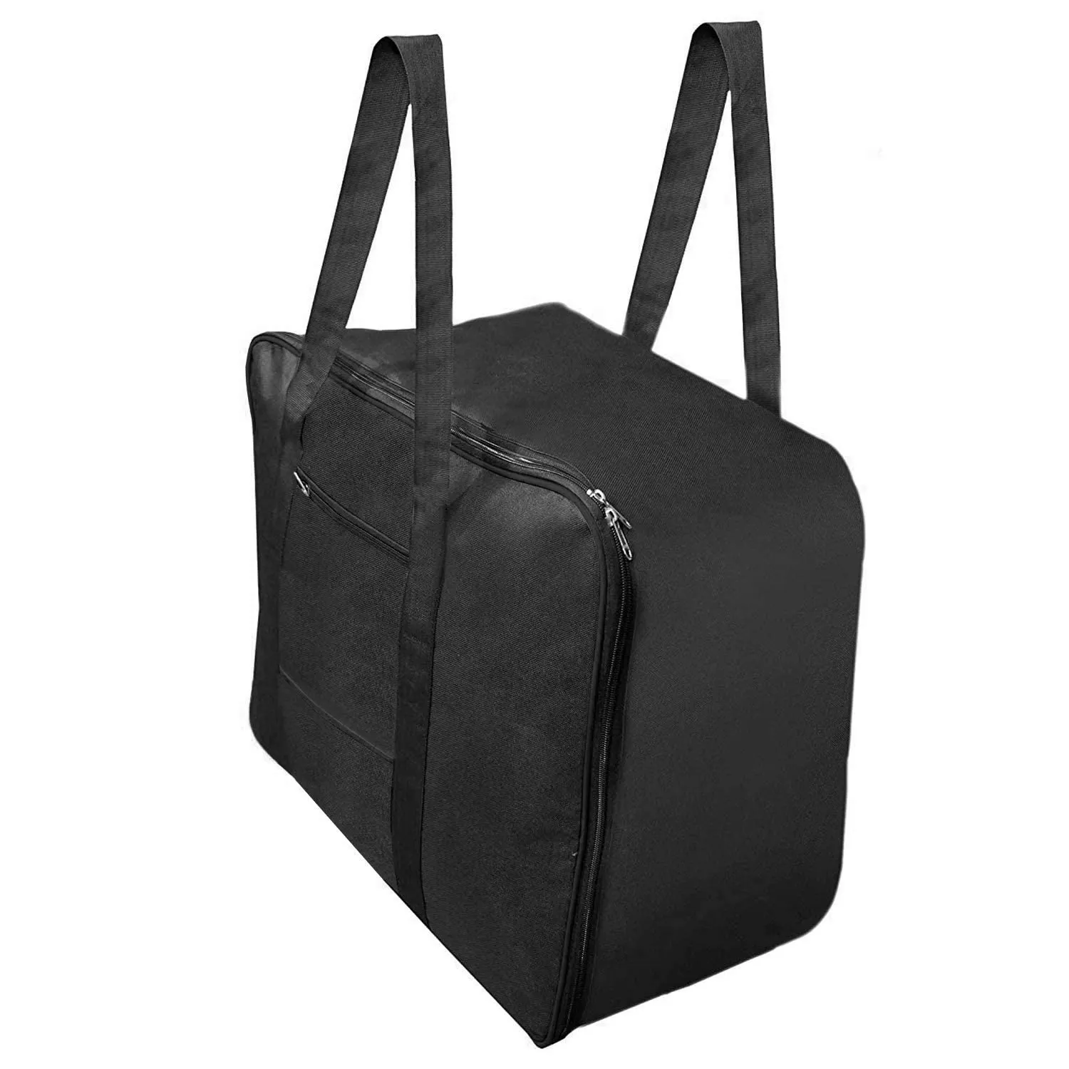 Heart Home Lightweight Foldable Multipurpose Storage bag, Cloth Organiser, Travel Bag With Zippered Closure And Handle (Black)-HS43HEARTH26644