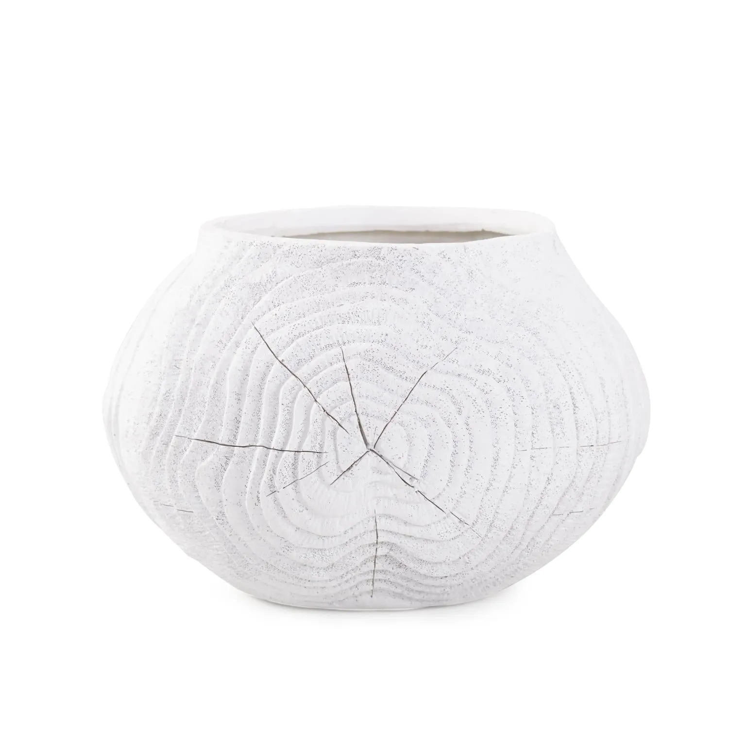Howard Elliott Collection Faux Bois Round Bowl in a White Washed Polyresin