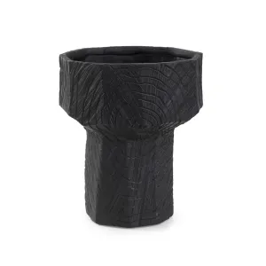 Howard Elliott Collection Faux Bois Tall Bowl in an Ebony Finished Polyresin