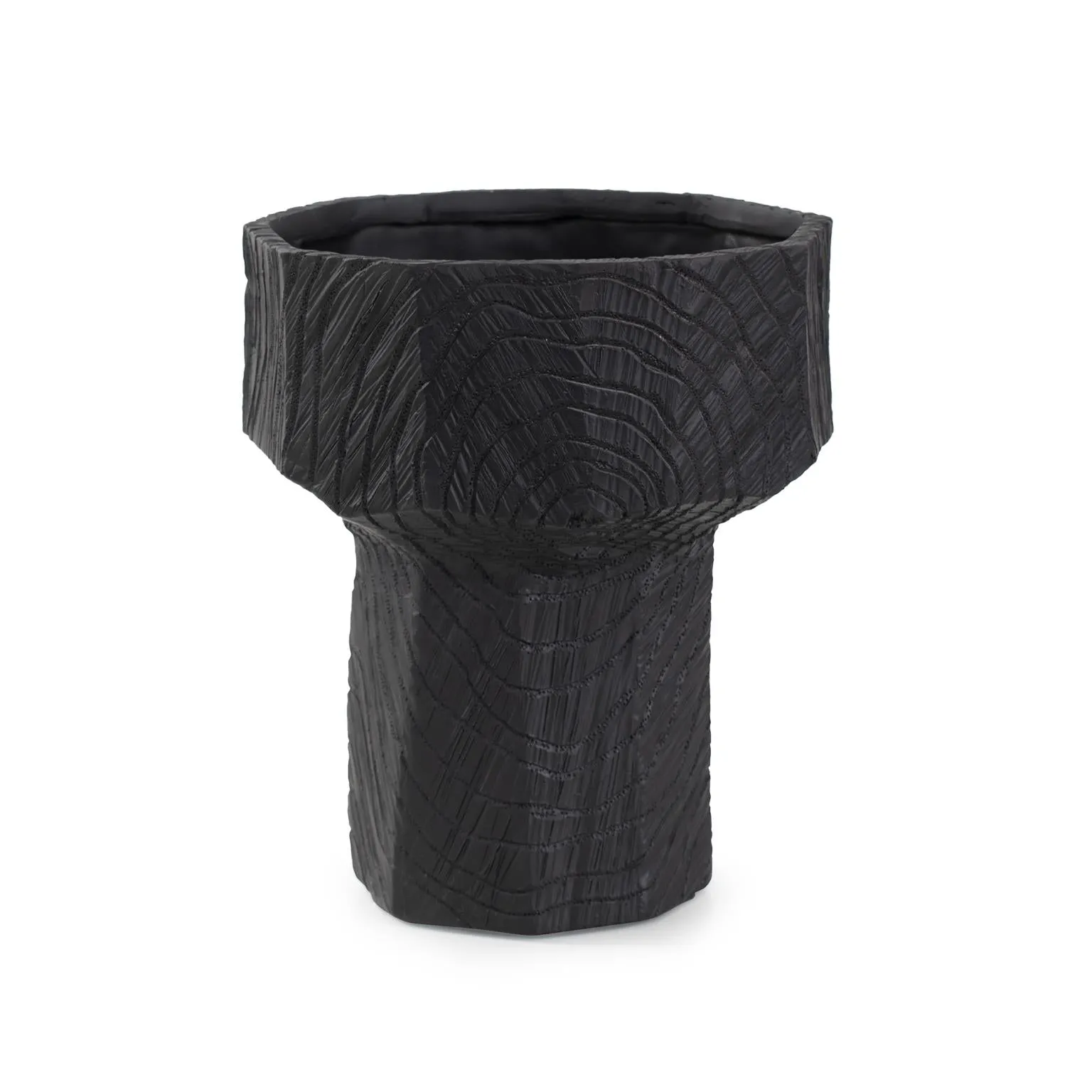 Howard Elliott Collection Faux Bois Tall Bowl in an Ebony Finished Polyresin