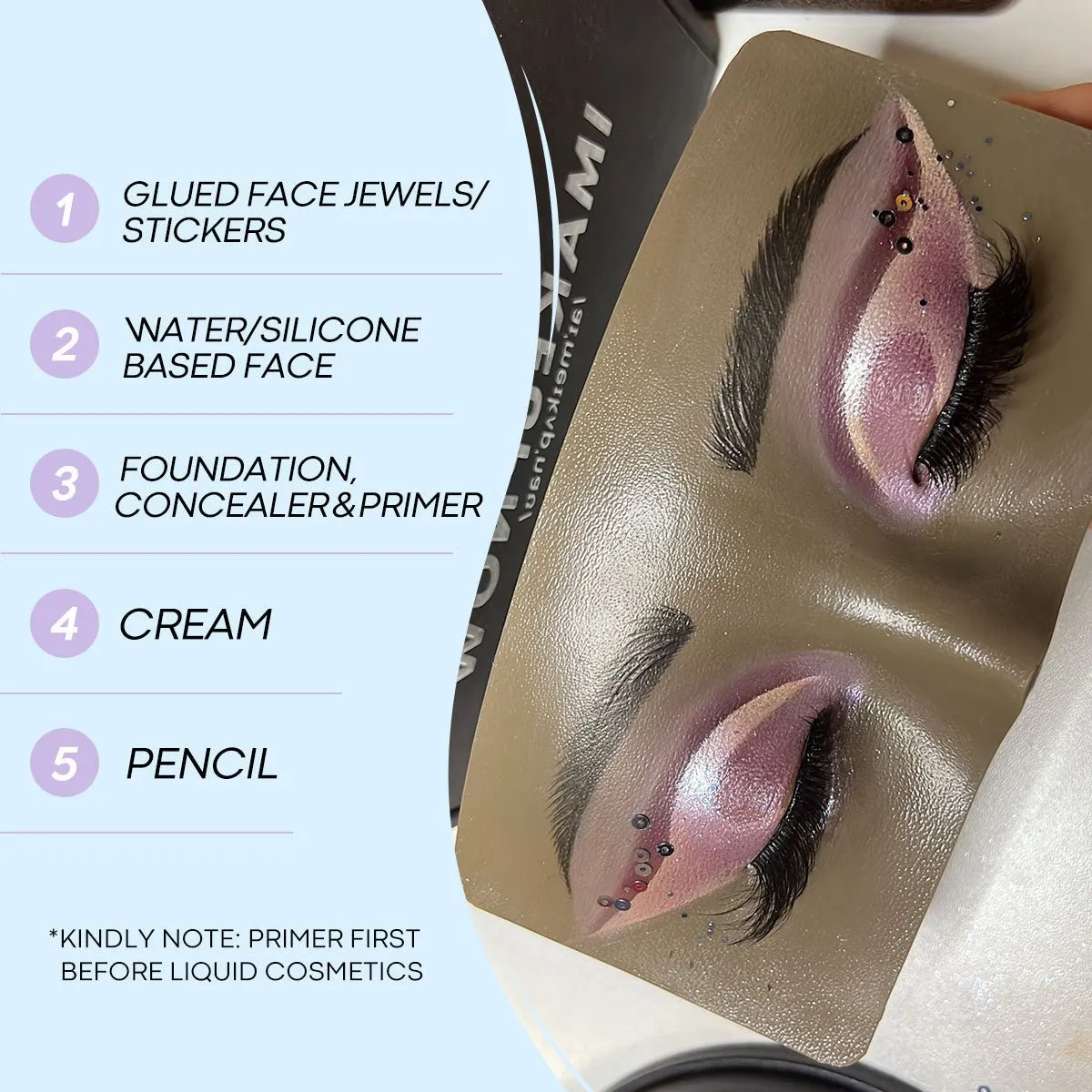 Imakeupnow - Makeup Practice Face Board #5 Brown 6 - Brown Eyes