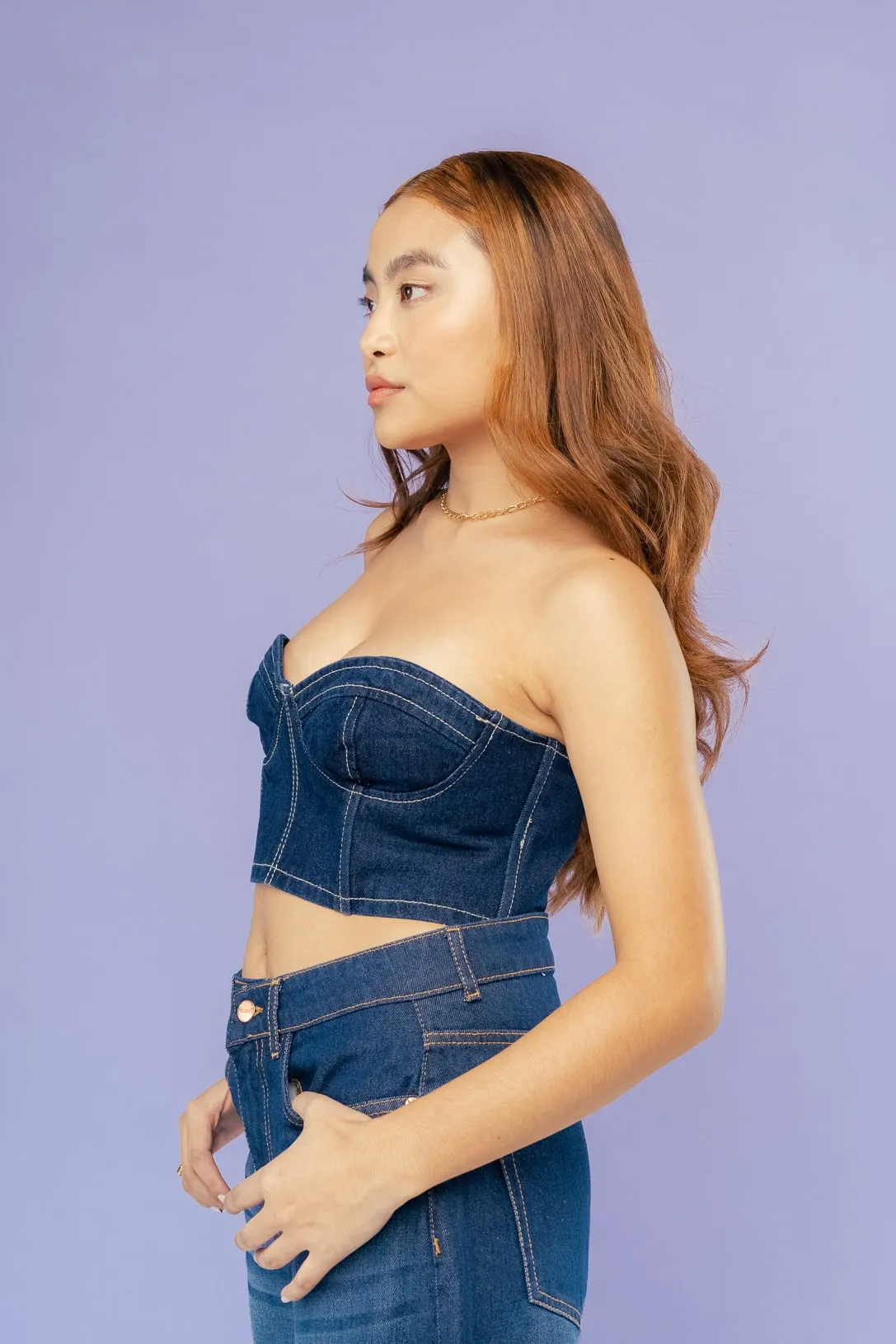 Indigo Denim Bralette Top