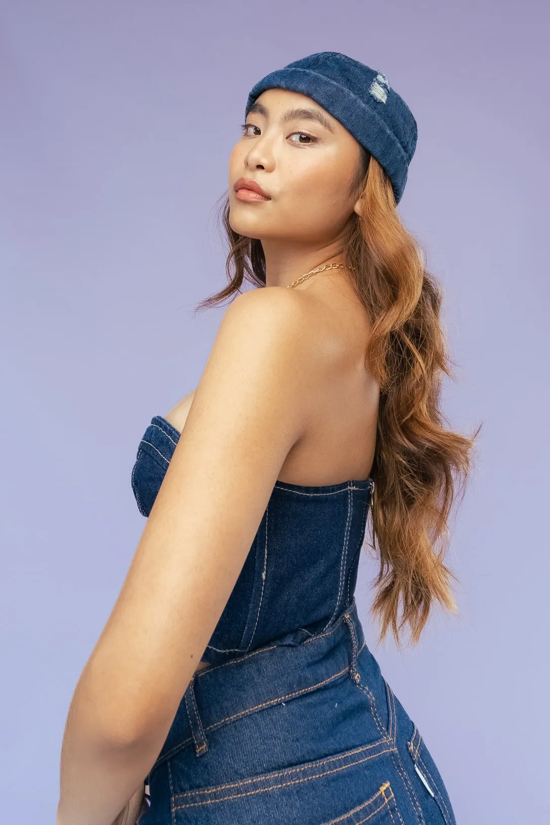 Indigo Denim Bralette Top