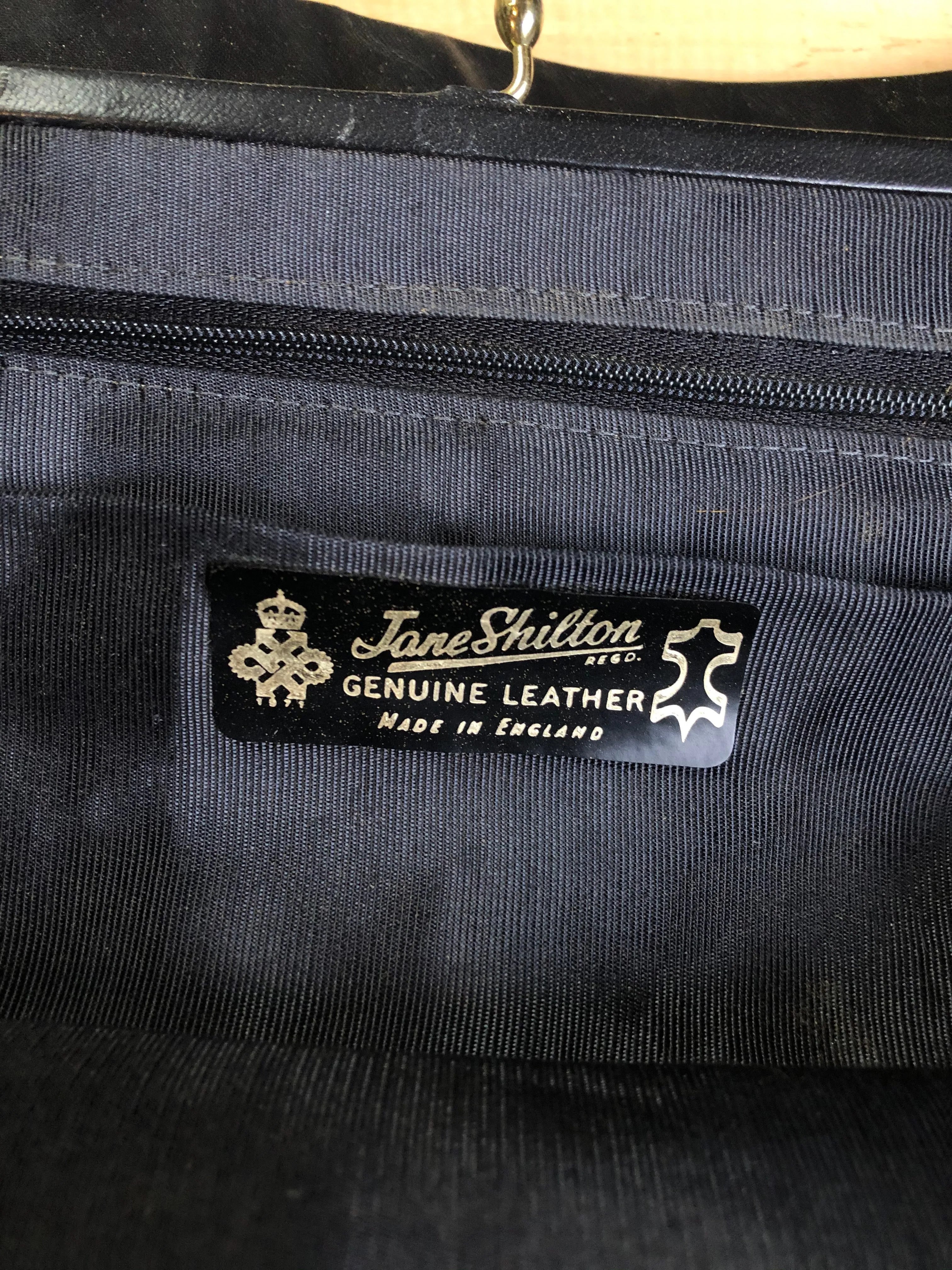 Jane Shilton Black Leather Handbag SOLD