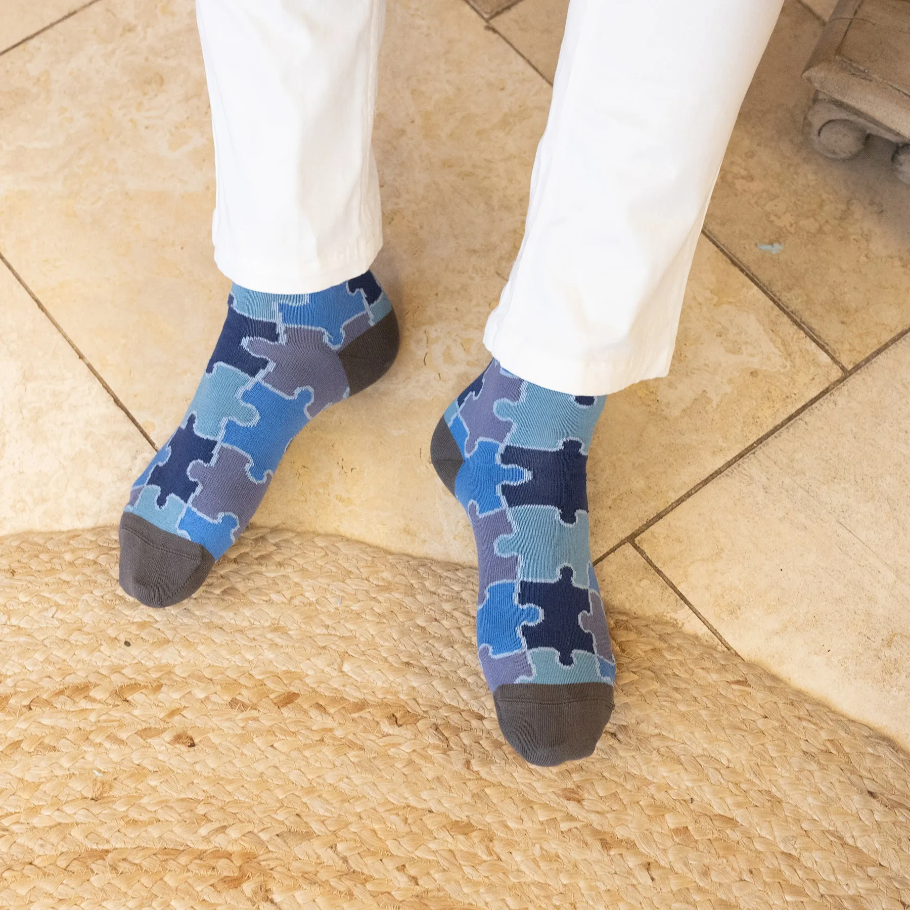Jigsaw Men's Socks - Blue