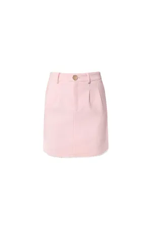 Kaia A-line Fringed Wool Twill Mini Skirt