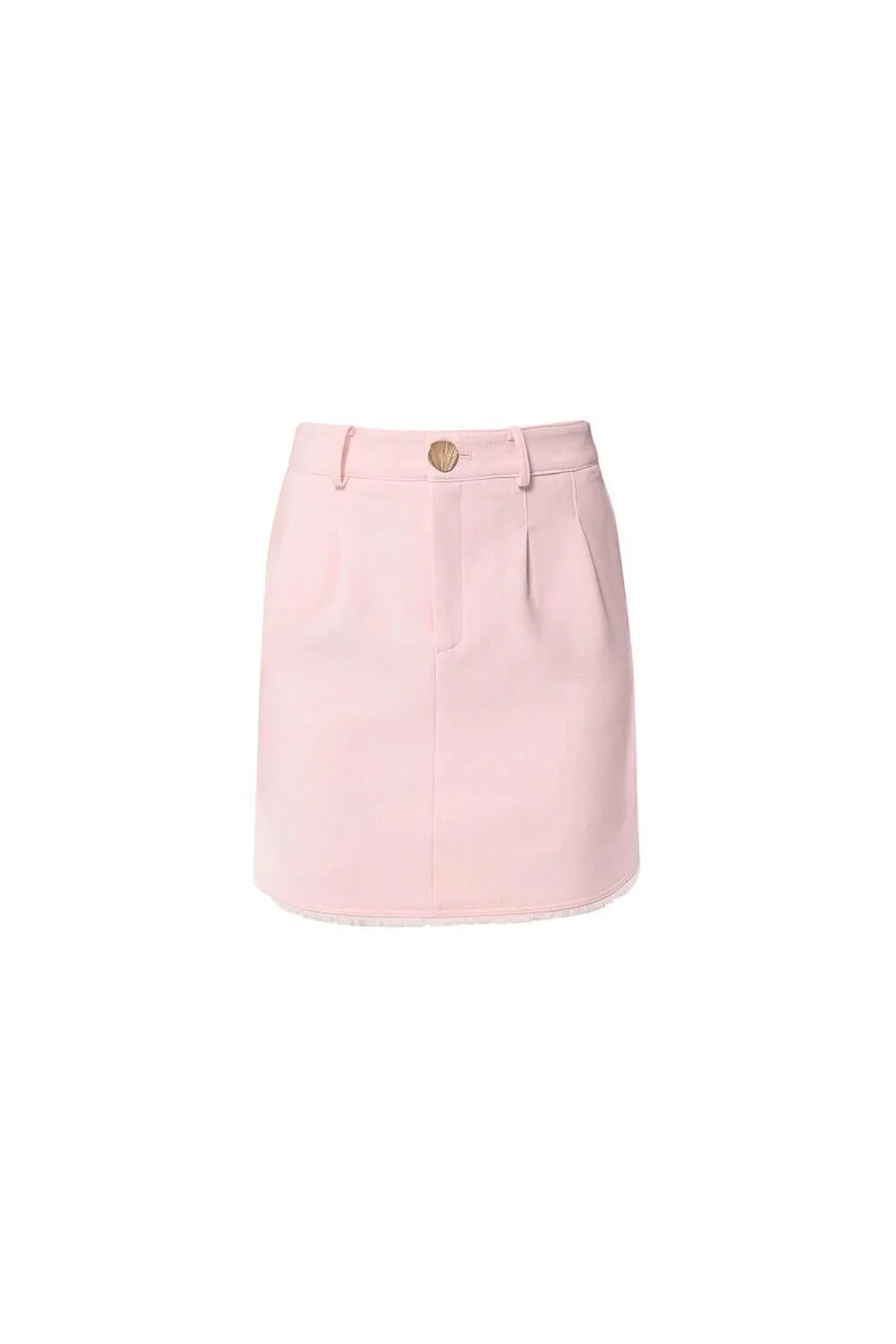 Kaia A-line Fringed Wool Twill Mini Skirt