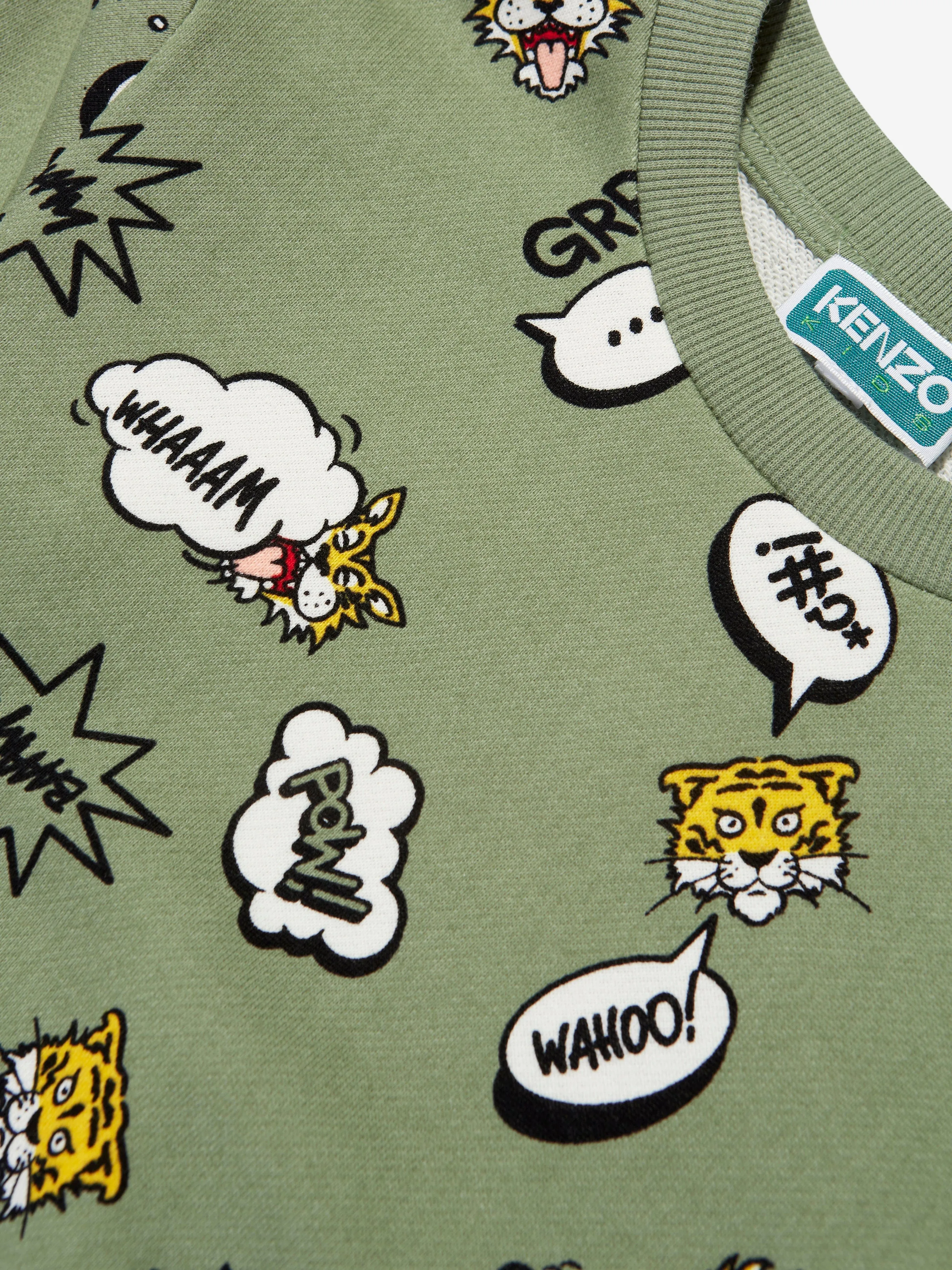 KENZO Boys Branded Sweatshirt in Green
