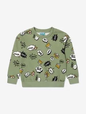 KENZO Boys Branded Sweatshirt in Green