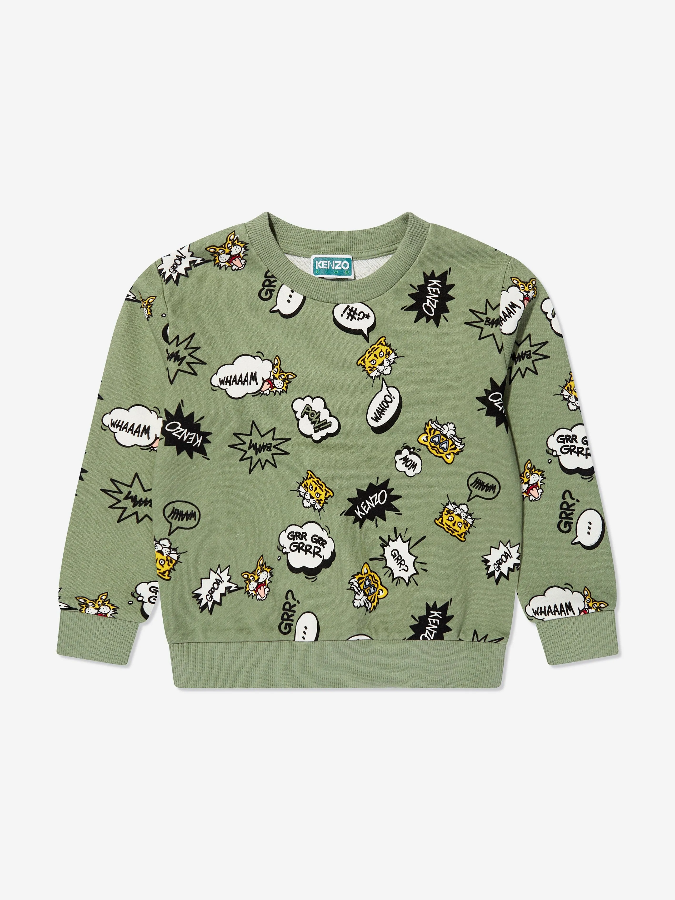 KENZO Boys Branded Sweatshirt in Green