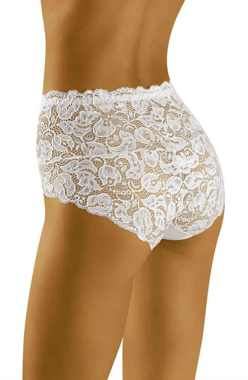 Ladies Stunning Sexy Floral Embroidered Lace High Waist Briefs