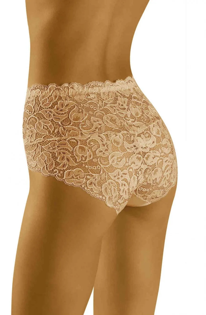 Ladies Stunning Sexy Floral Embroidered Lace High Waist Briefs