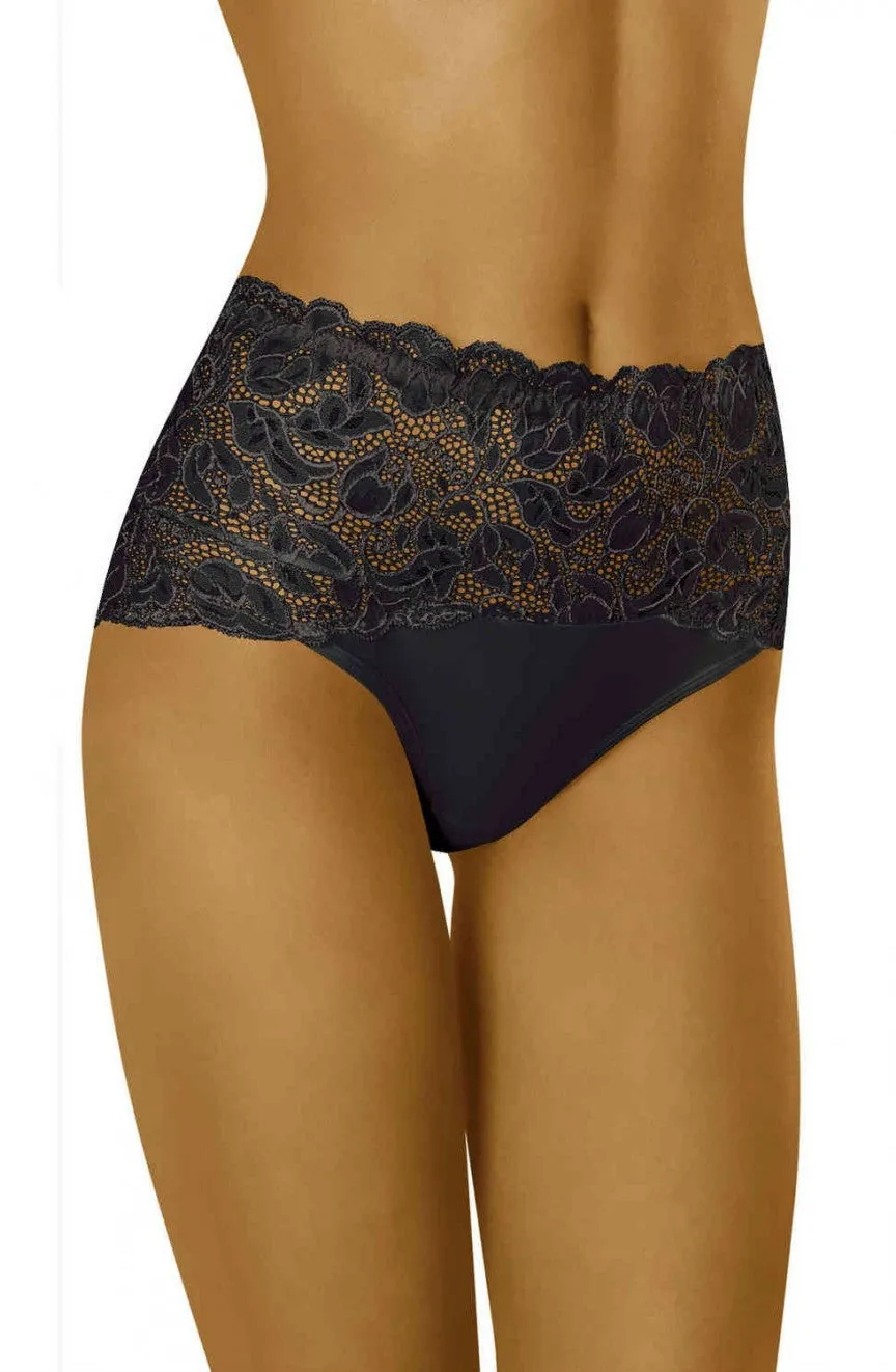 Ladies Stunning Sexy Floral Embroidered Lace High Waist Briefs