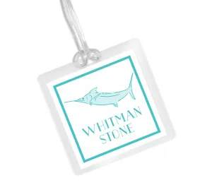 Laminated Bag Tag - Blue Marlin