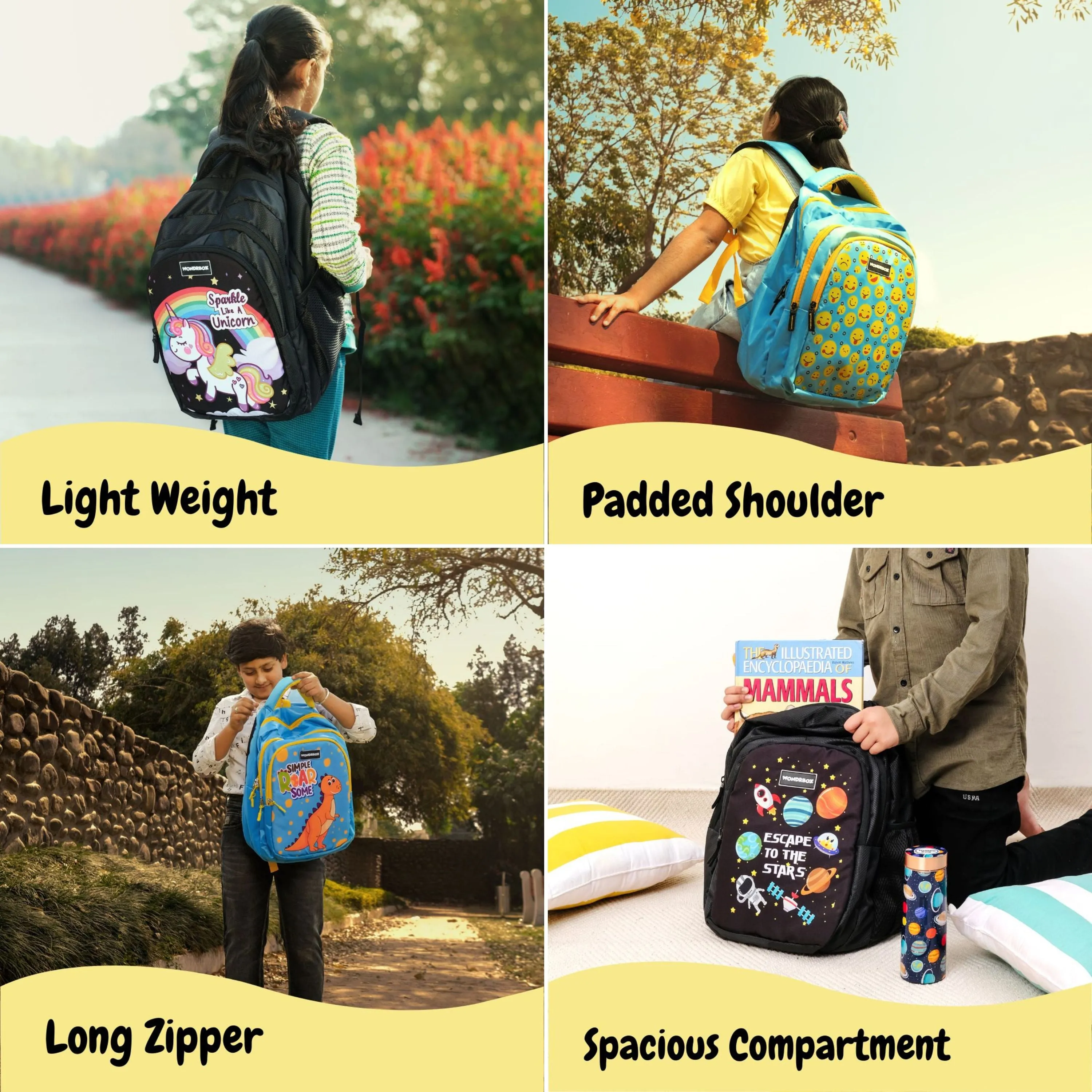 littleland School Bag For Girls And Boys, 32 Litres, Light-Weight, Spacious, Padded, Suitable For Age 8 and above