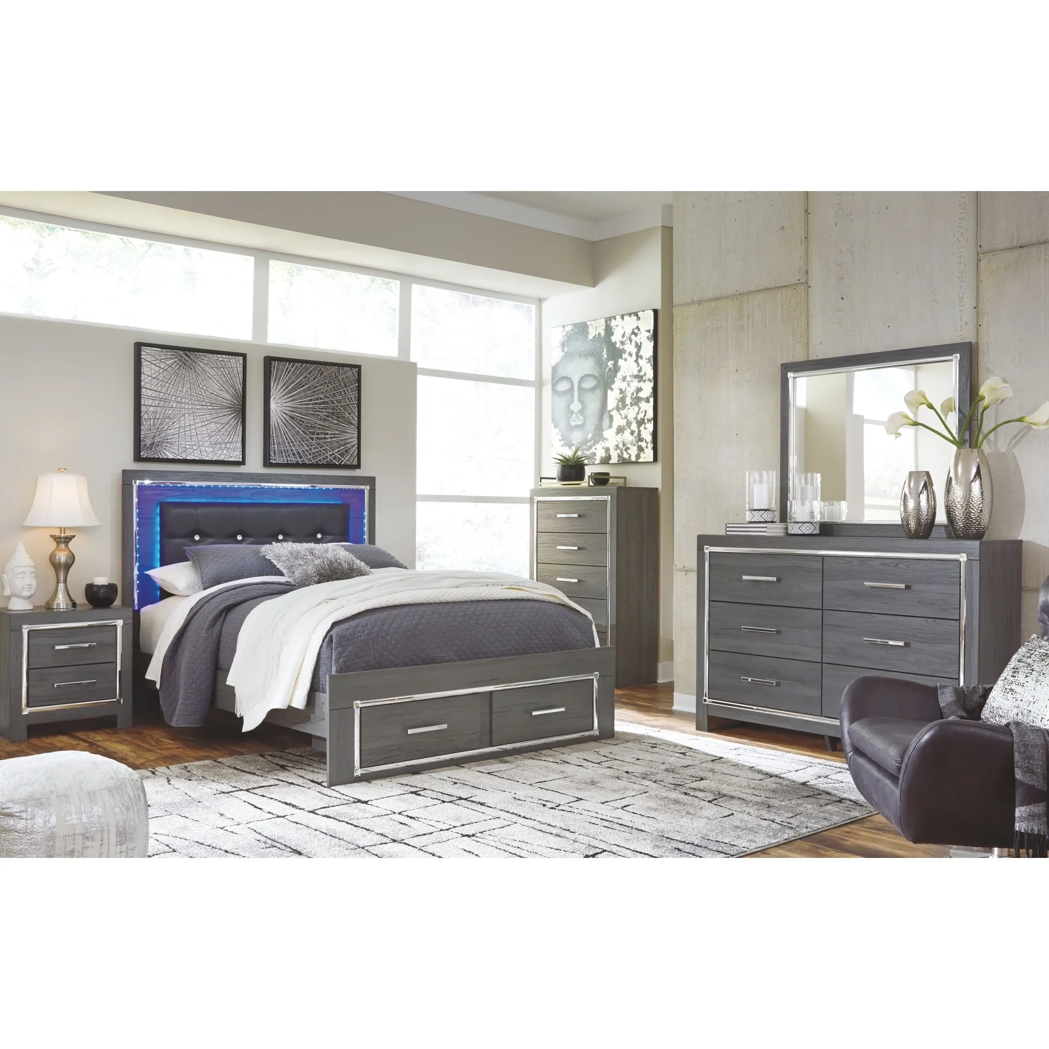 Lodanna Storage Panel Bed - Gray