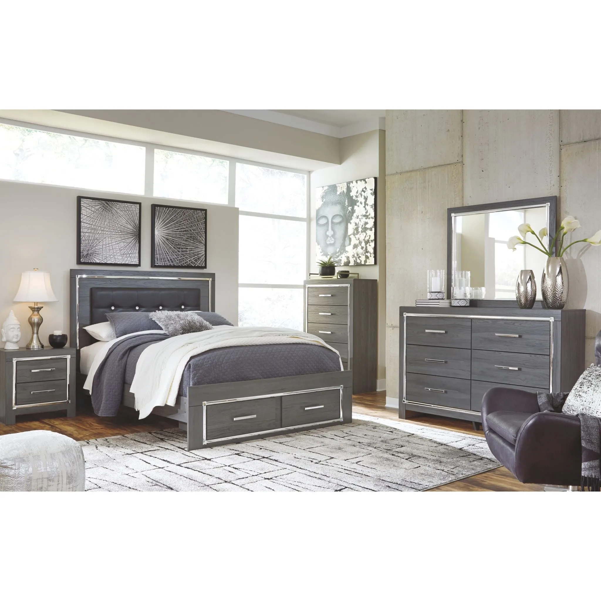Lodanna Storage Panel Bed - Gray