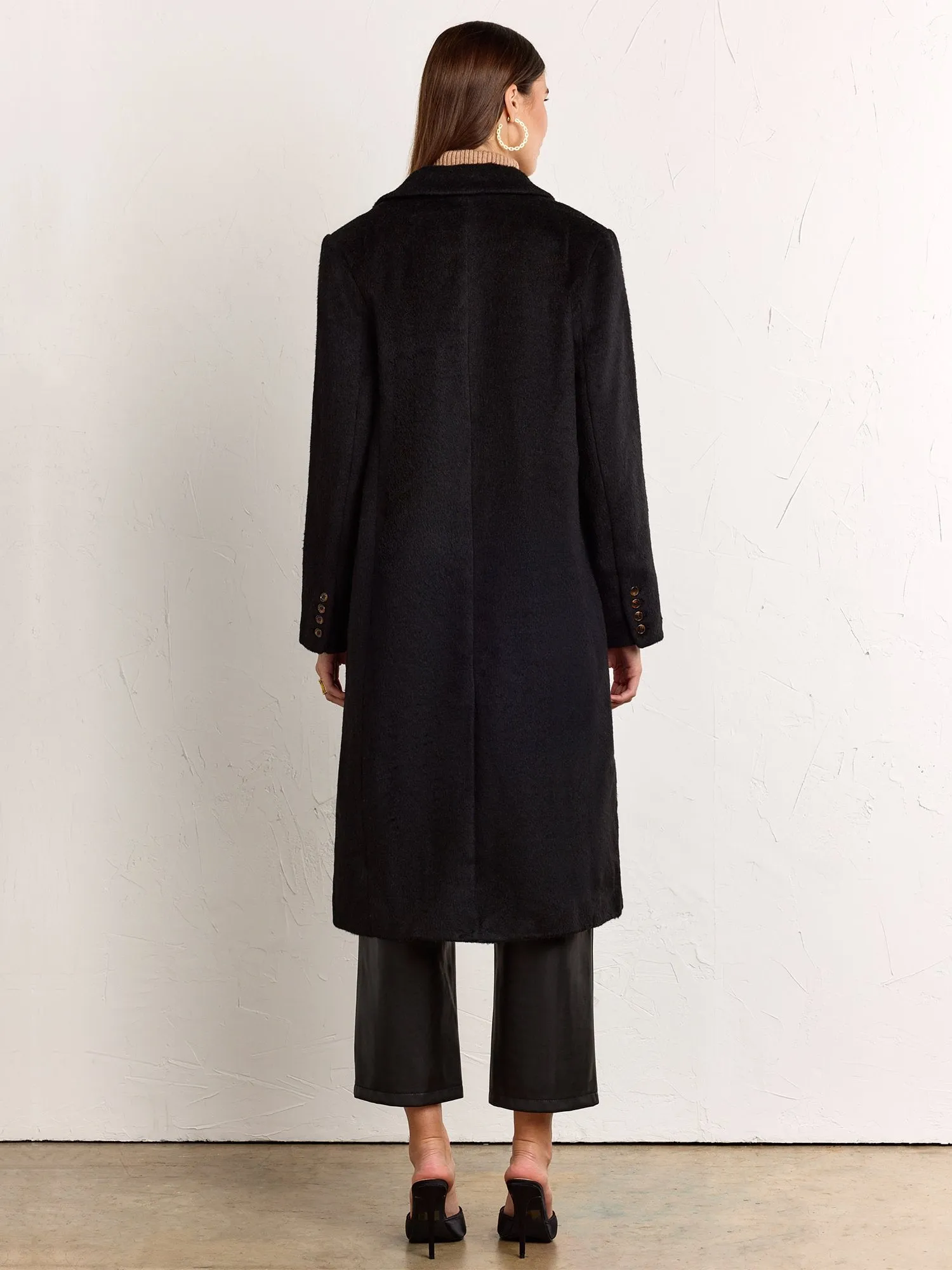 Long Brushed Coat - Crescent