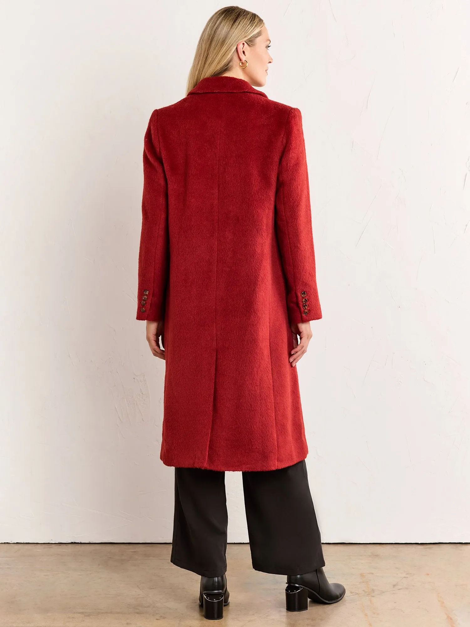 Long Brushed Coat - Crescent