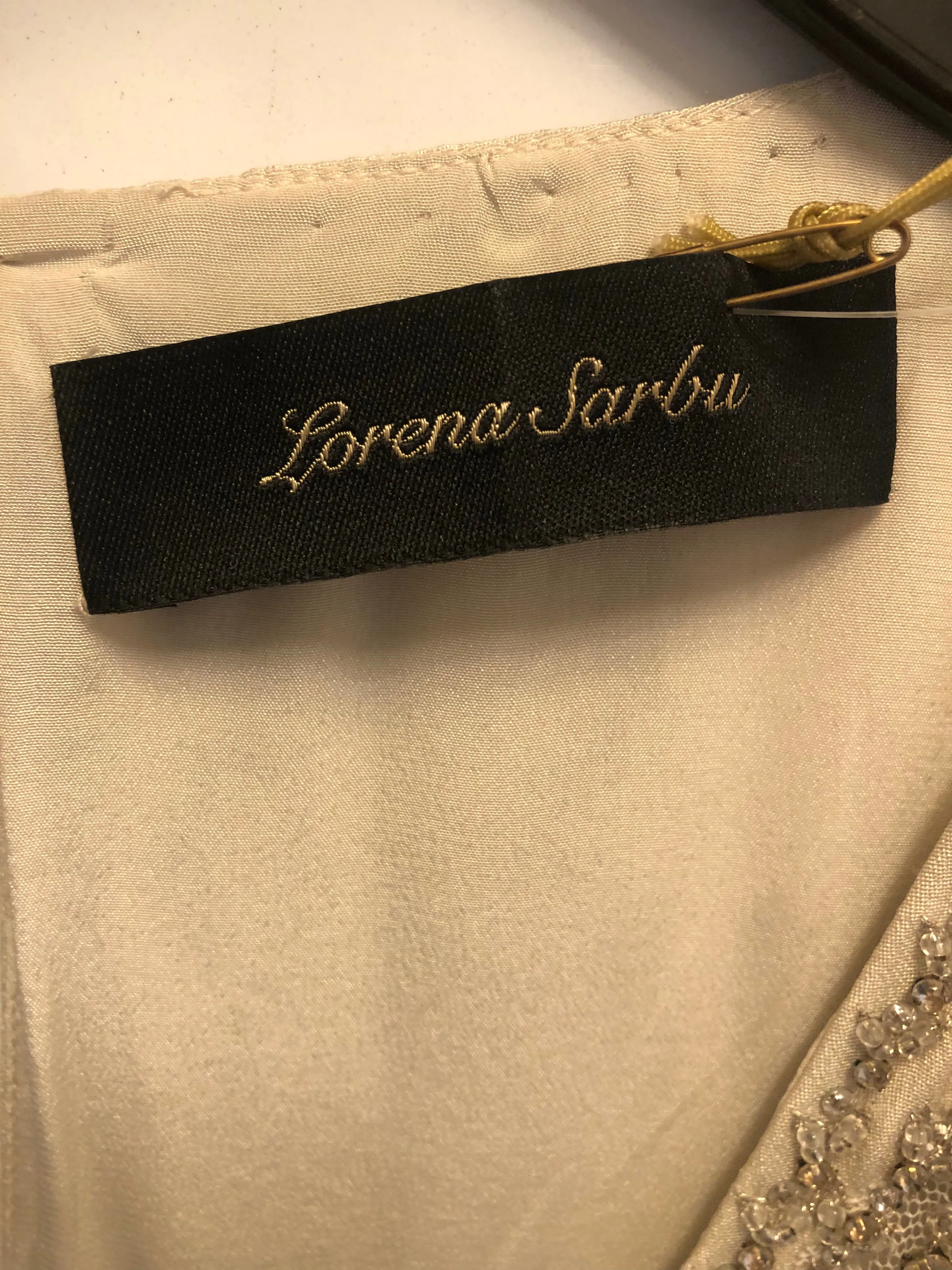 Lorena Sarbu White Jeweled Caftan, NOS