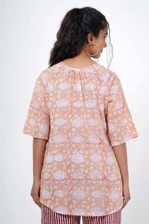 Lotus Petal Hand Block Printed Top