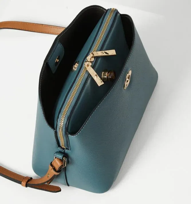 Luella Grey Julianna Zip Top Crossbody in Airforce Blue