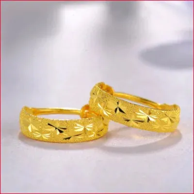 Luxurious 24k Gold Half Circle Earrings