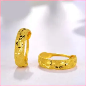 Luxurious 24k Gold Half Circle Earrings