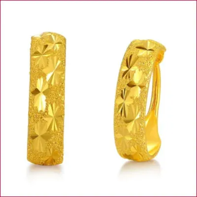 Luxurious 24k Gold Half Circle Earrings