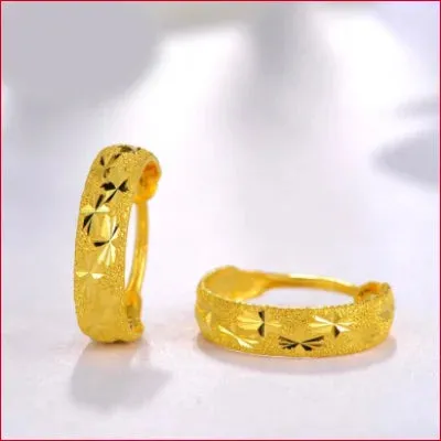 Luxurious 24k Gold Half Circle Earrings