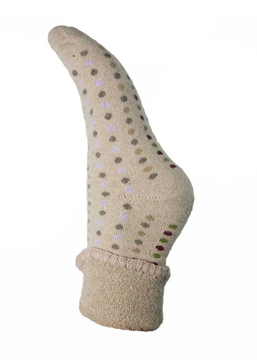 Luxurious Cuff House Socks with Multicoloured Dots