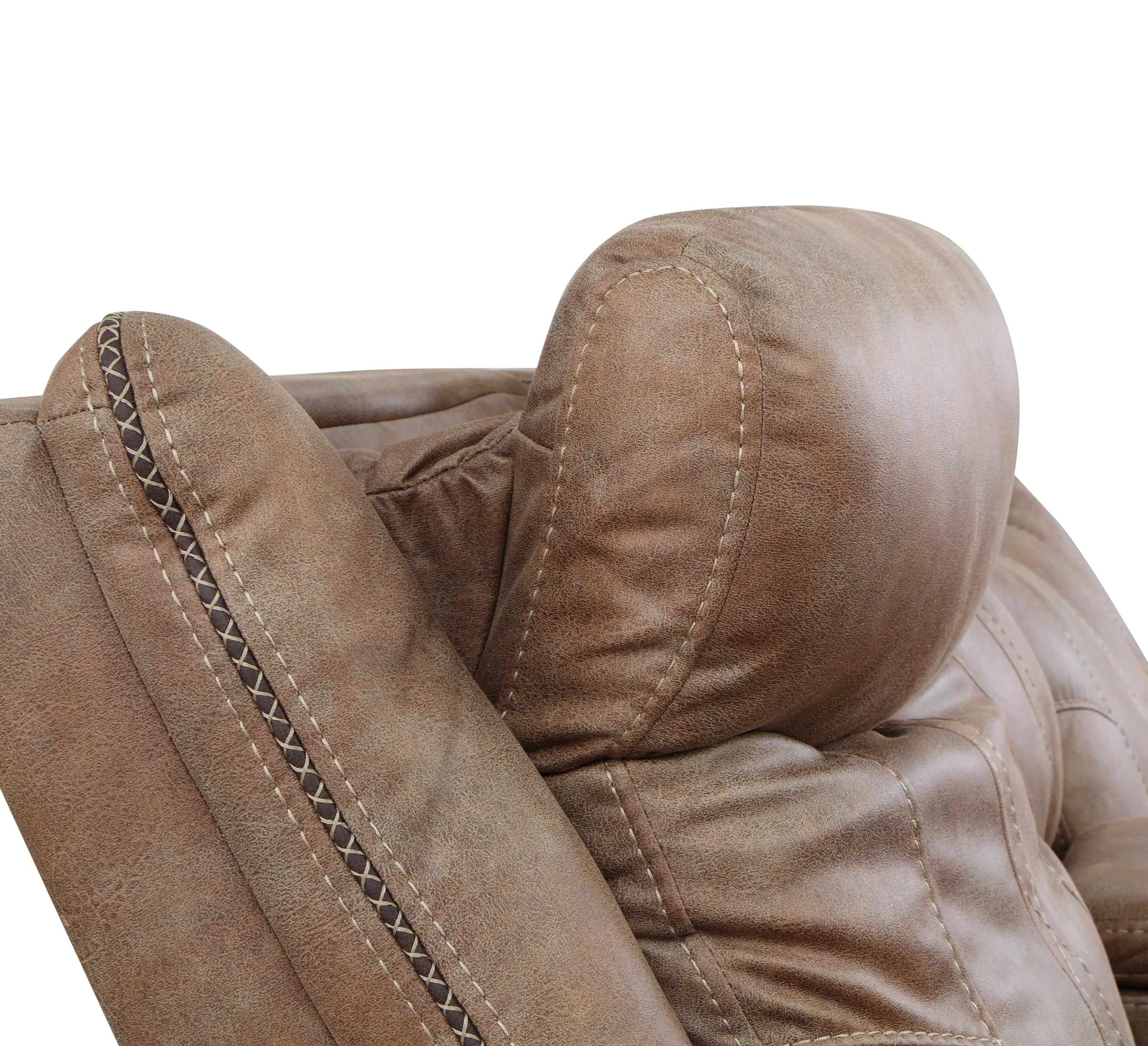 Luxurious Dual-Power Faux-Suede Recliner - Camel