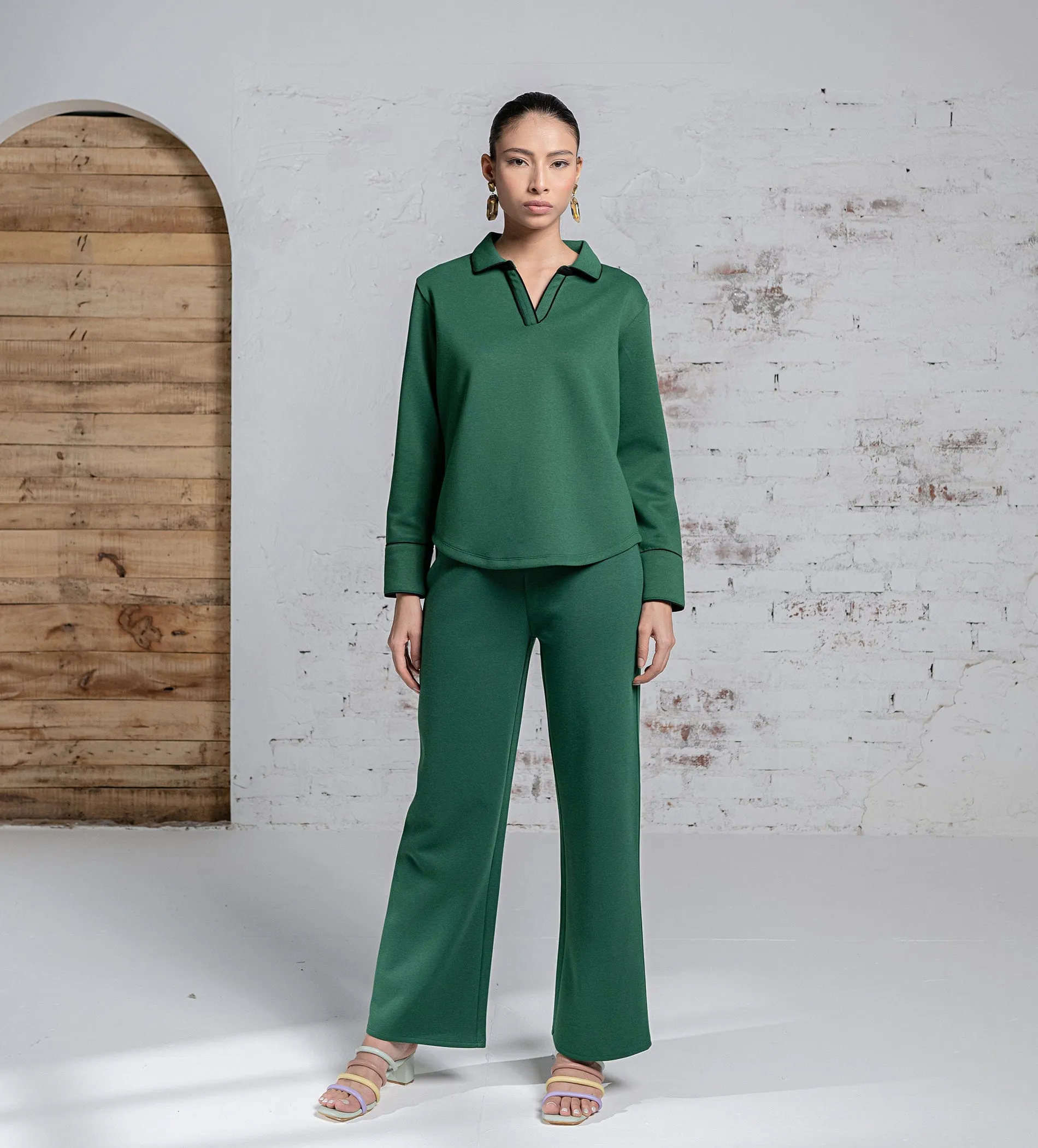 Luxurious emerald green Scuba Top