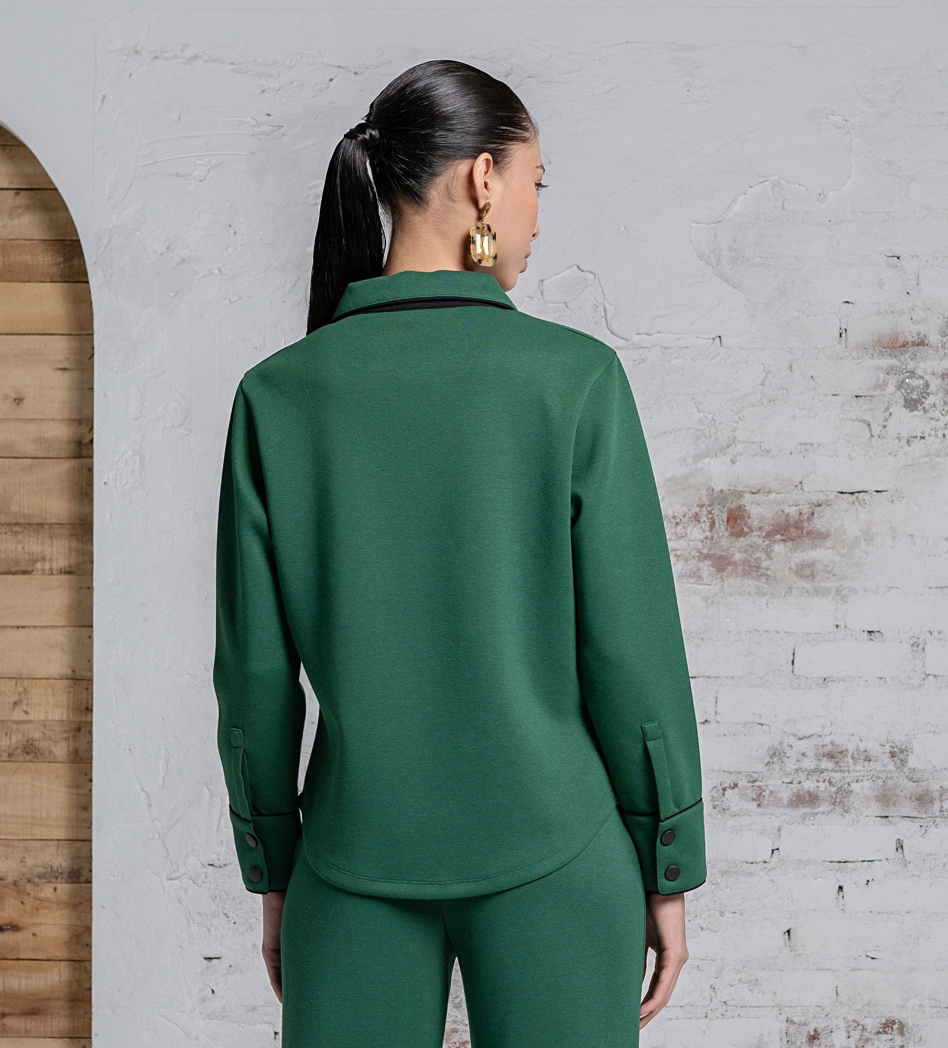 Luxurious emerald green Scuba Top