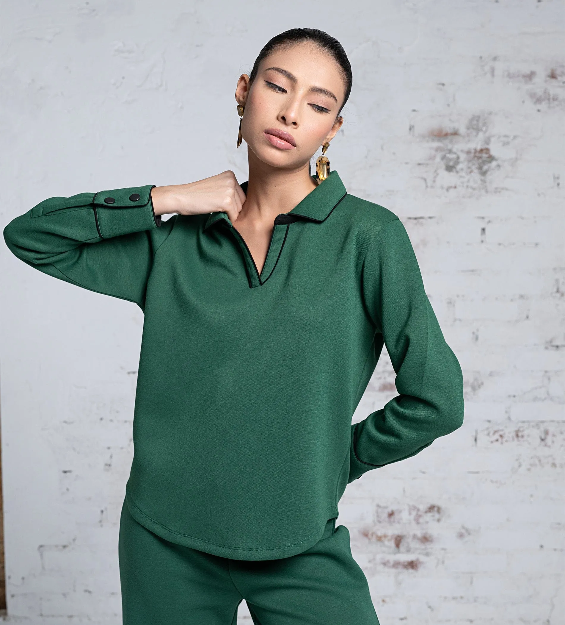 Luxurious emerald green Scuba Top
